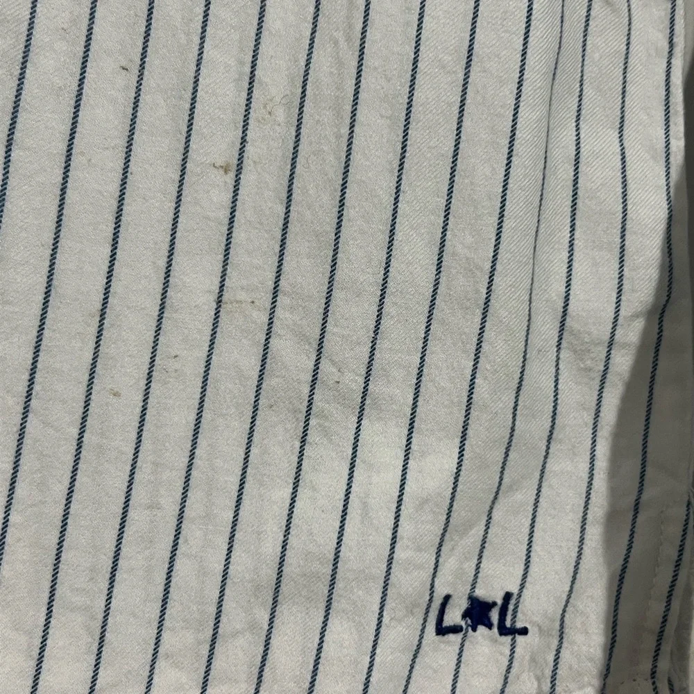 Louis Louise 3 Kids Long-Sleeve Pinstripe Shirt White Blue Preppy Popover Mock